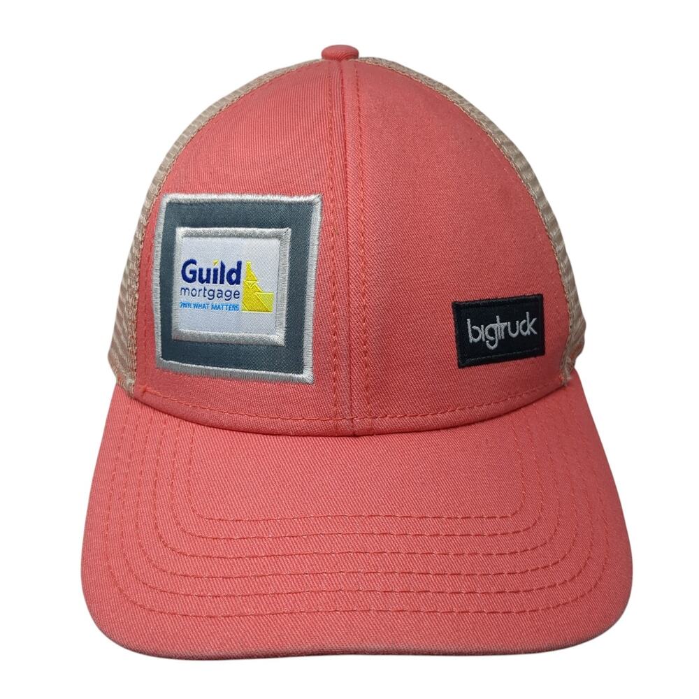 Guild Mortgage Bigtruck Snapback Trucker Hat Pink One Size Adjustable Mesh Back